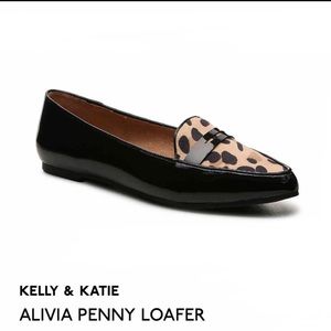 Kelly & Katie Aliva Leopard Black Patent Flats